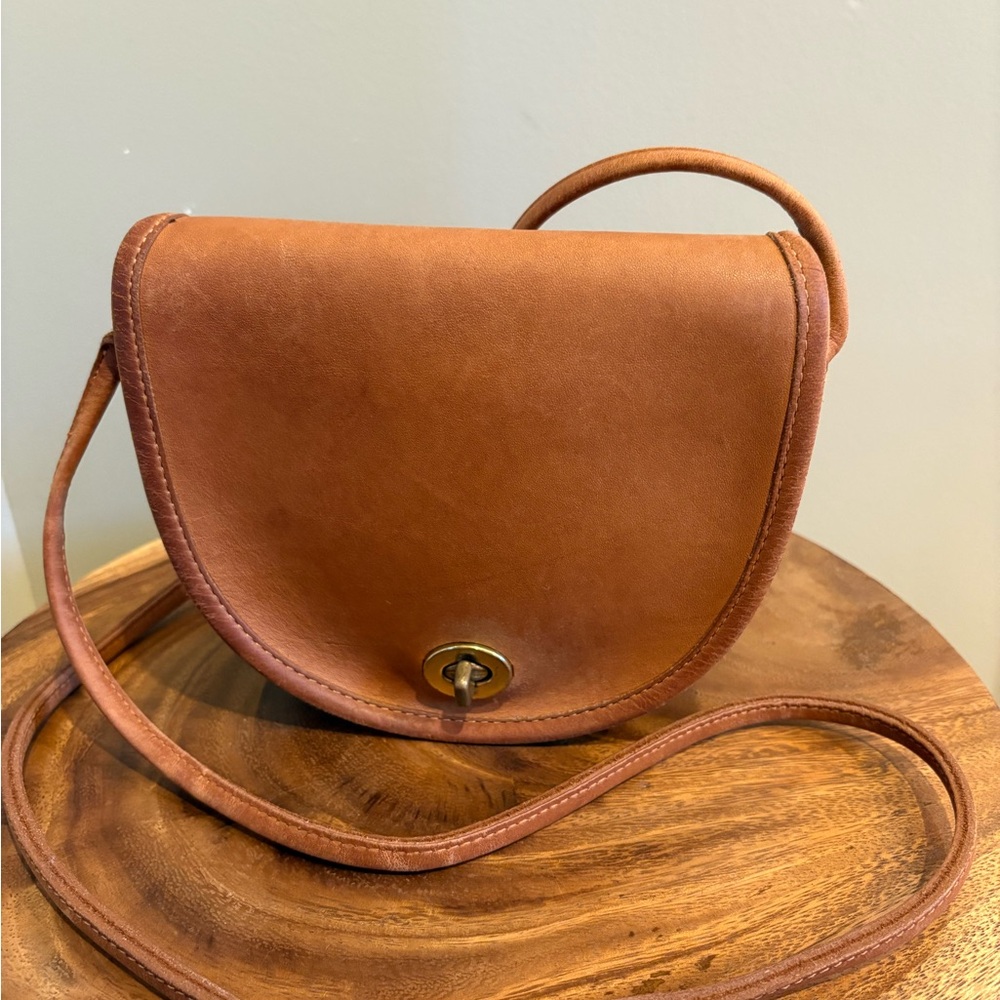 Vintage Coach British Tan Leather Mini Bag 9825